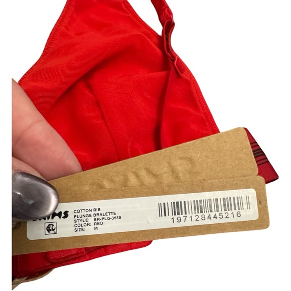 NWT! SKIMS Cotton Rib Plunge Bralette (M) - Picture 5 of 6